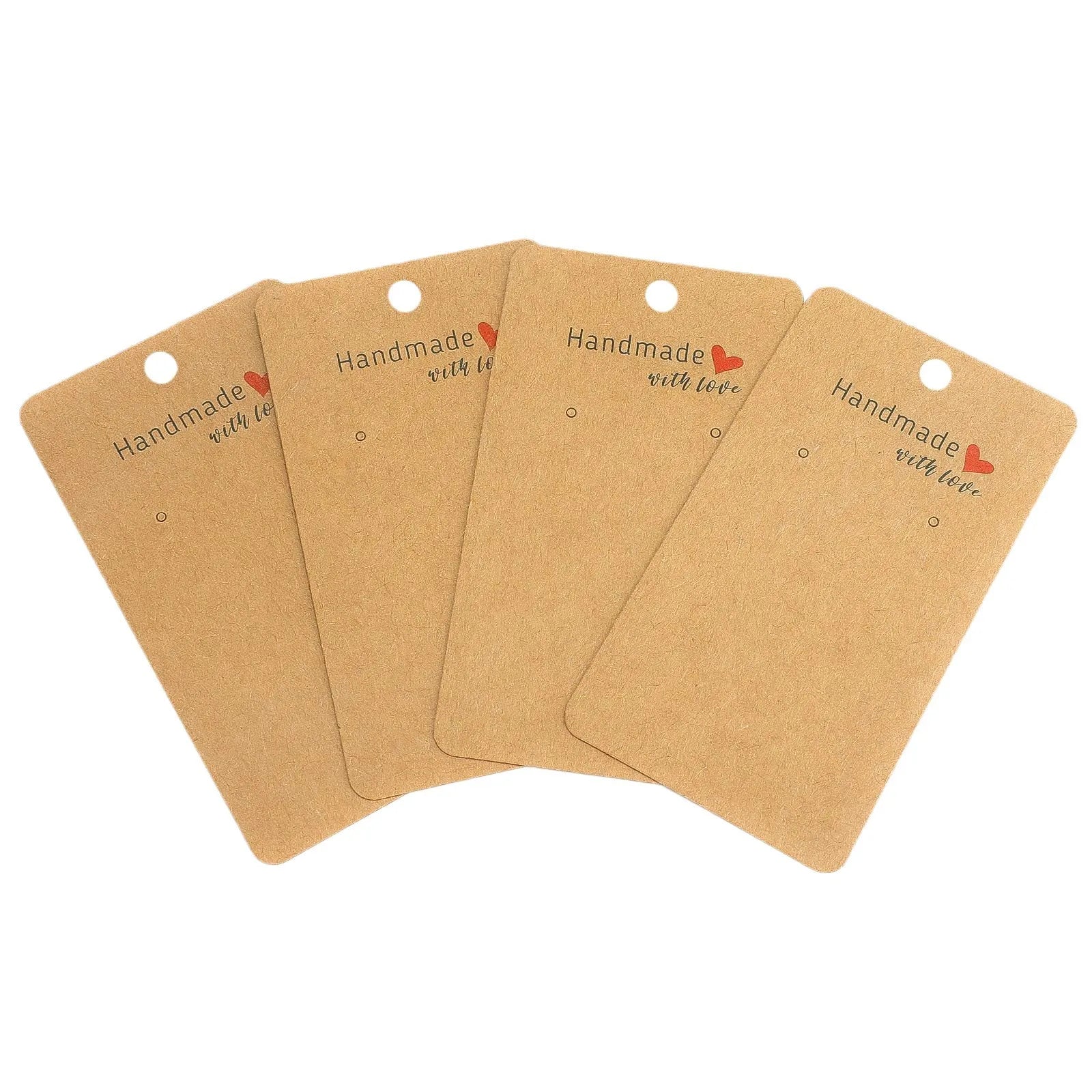 50pcs 5x9cm Earring Display Cards Handmade with Love Holders for Ear Stud Jewelry Selling Small Business Packaging Supplies