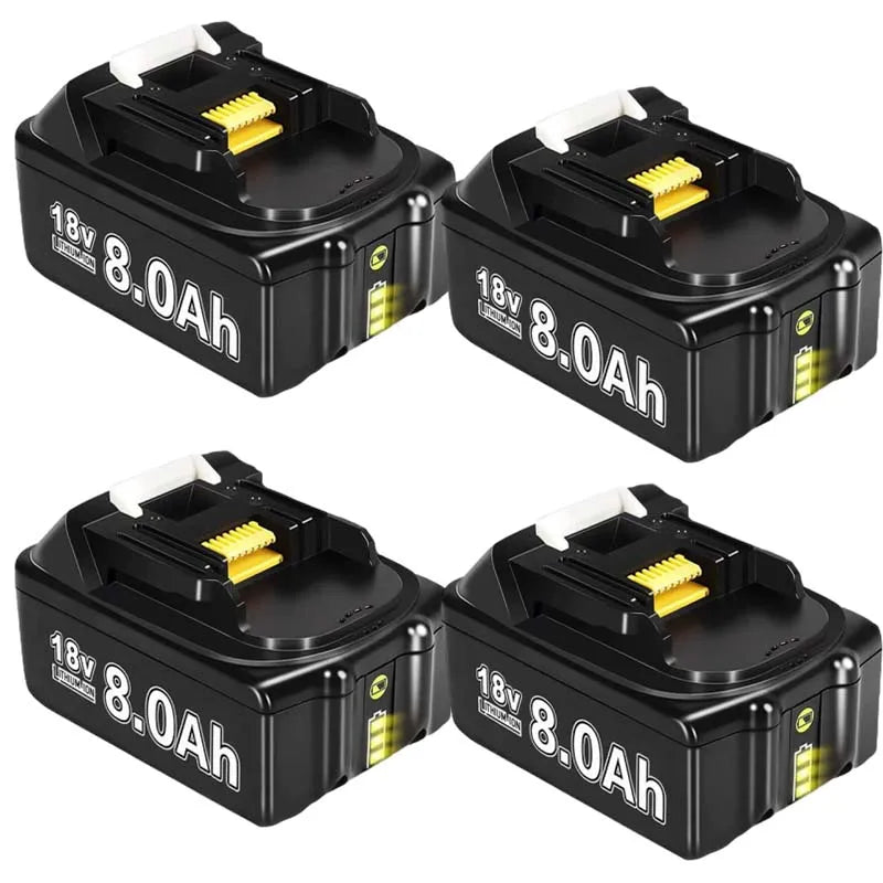 For Makita BL1830 Replacement Battery 18V 8000mAh Li-ion Compatible with BL1860 BL1850 BL1840B Power Tools + 6A Fast Charger