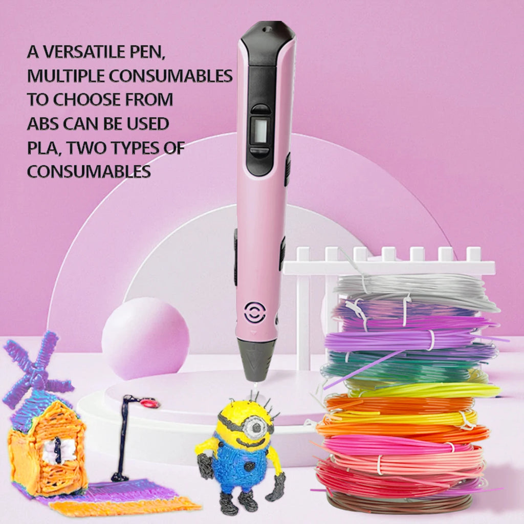 Upgraded 3D Printing Pen 9 Meter Pla Filaments Children S Birthday Christmas and New Year Gifts Three Dimensional Painting Tools