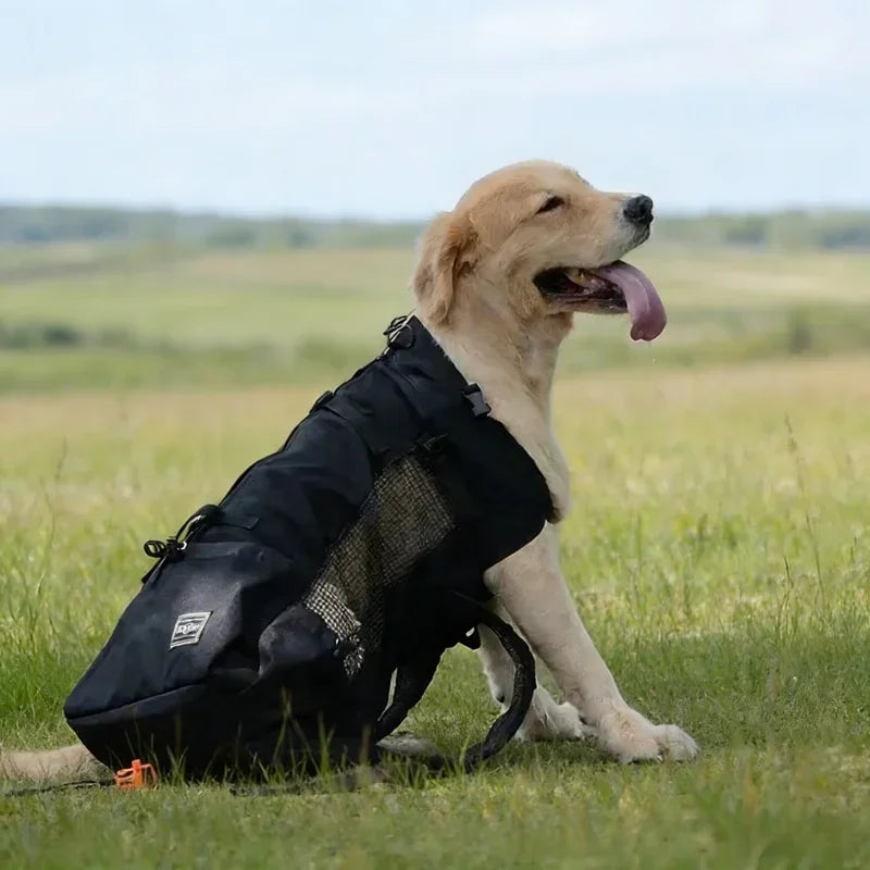 Adjustable Durable Dog Backpack Carrier Breathable Large Size Outdoor Bag Hiking Camping Travel Use for Medium Large Pet Breeds