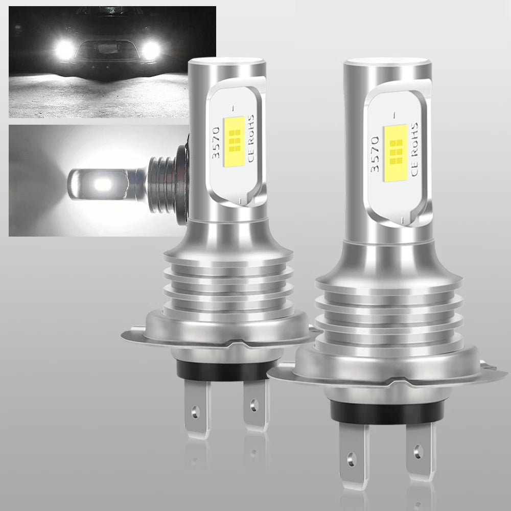 2PCS H7 6000K White Super Bright Headlight Fog Bulbs 3570 CSP-Chips High/Low Beam Plug&Play
