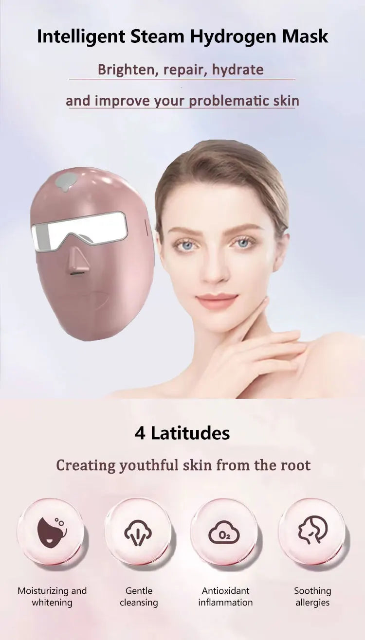 Hydrogen Beauty Face Mask Skin Care Whitening Moisturizing Molecular Hydrogen Inhaling H2 Gas Inhaler Mask
