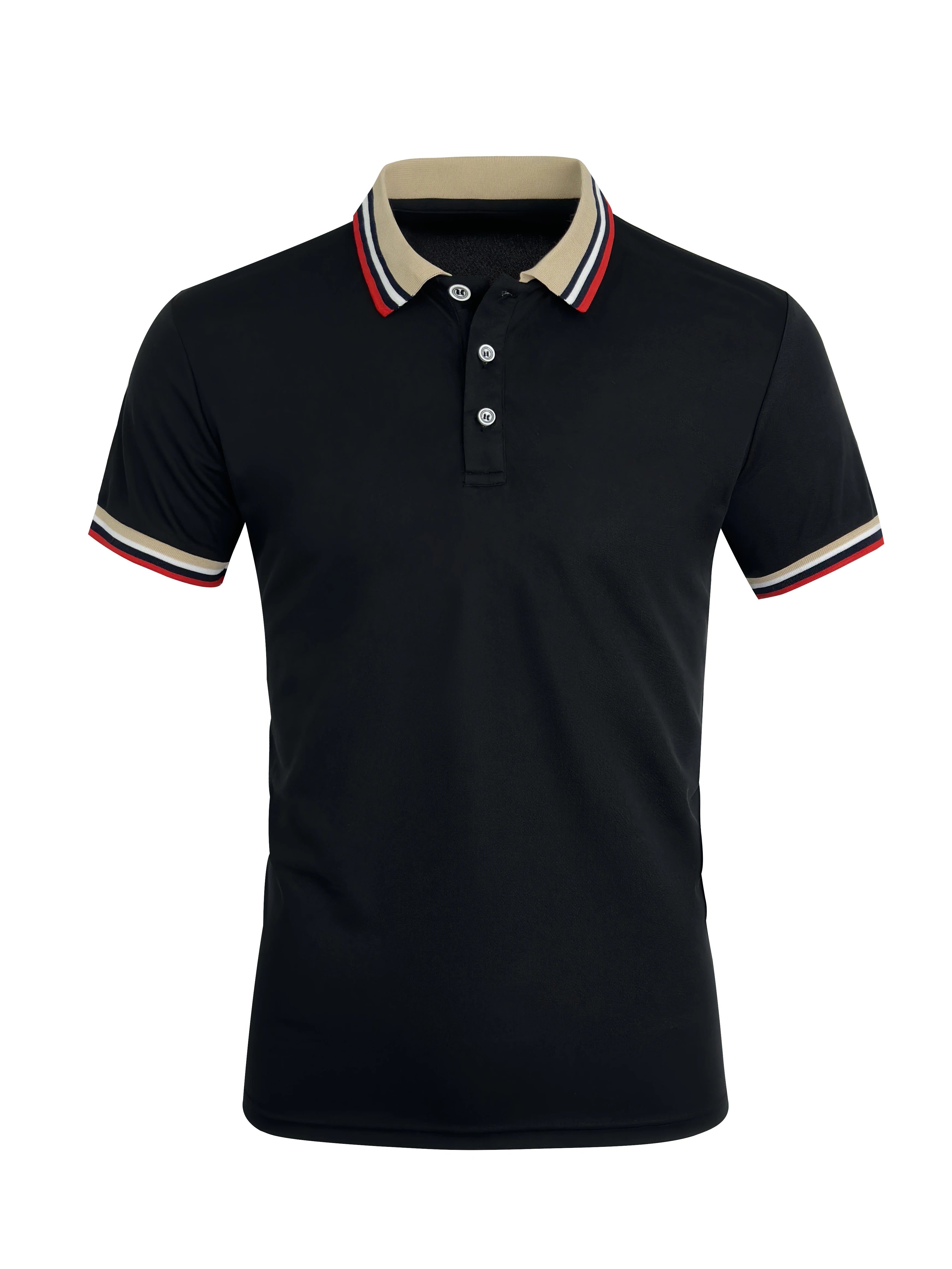 Men Summer Solid Casual Office Breathable Cotton Polo Shirt Fashion Brand Male Business High Quality Striped Short Sleeve Top