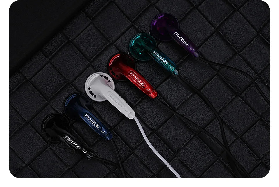 Fransun 1st Gen Flat-Head Earphones 15.4mm Dynamic Driver Earbuds 15.4mm Dynamic HiFi Sound Tears-of-Regret Headphones With Mic