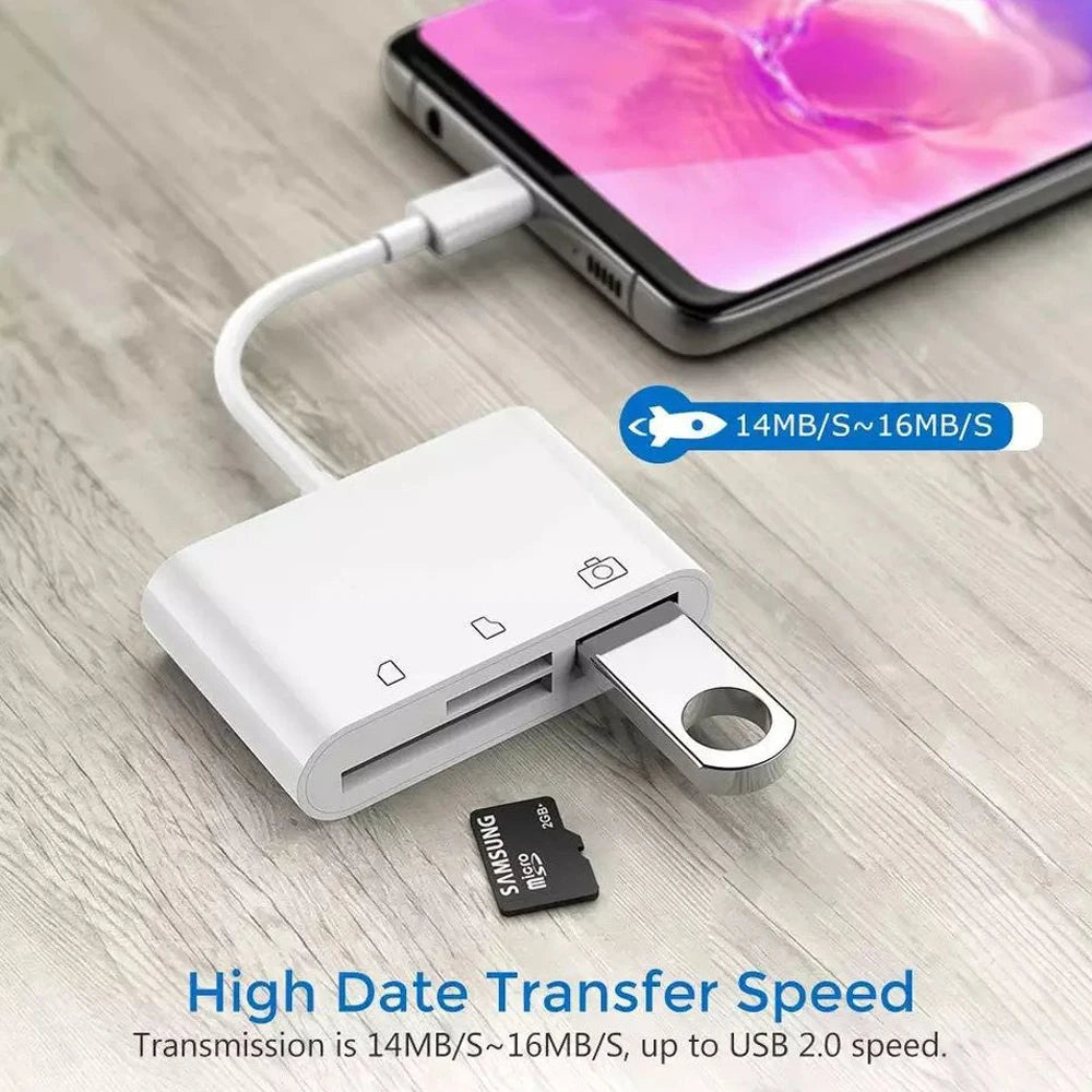 Type C OTG Adapter TF/SD Card Reader For Xiaomi Oneplus iPhone OPPO POCO Cell phone Accessories 3 in 1 USB C to A Connector