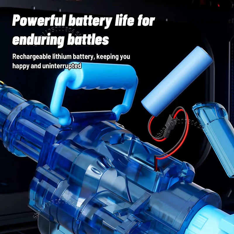 2026 New Gatling Water Blaster Fully Automatic Rapid Fire Long Shooting Distance Summer Outdoor Simulation Play Toy For Children