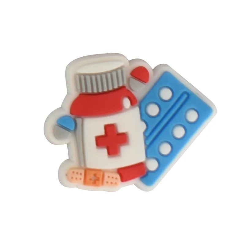 Doctors Nurses Medical Shoe Charms for Crocs Accessories Charms Clogs Bubble Slides Sandals PVC Shoe Decorations Party Gifts