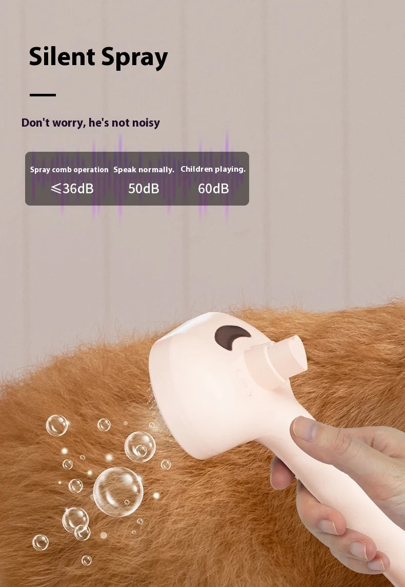 Pet Hair Removal Comb with Water Tank And Release Button Cat Dog Shedding Spray Steam Brush for Grooming
