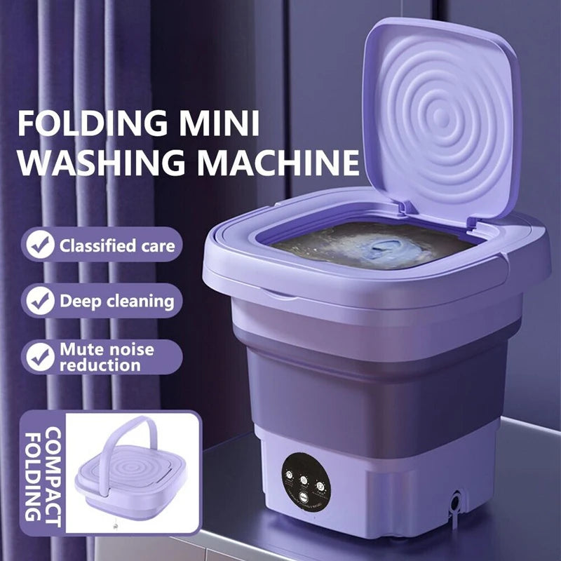 Portable New Small Foldable Washing Machine with Spin Dryer For Socks Underwear Panties Washer Household Mini Washing Machine