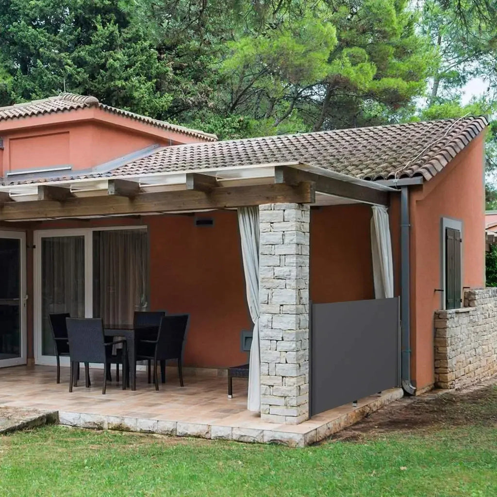 Retractable Side Awning Outdoor Patio Pool Water Repellent Garden Terrace Sun Shade Screen Privacy Divider Deck Wind Fence