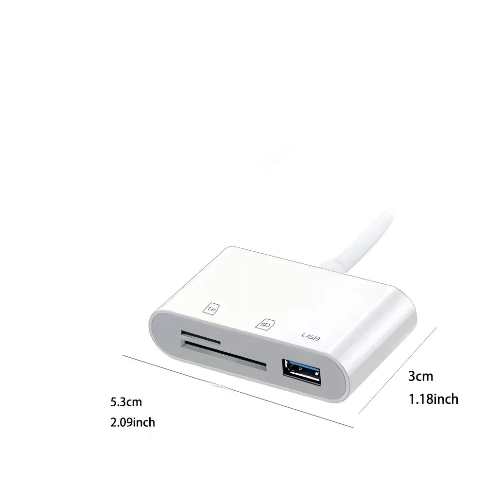 3-in-1 Type-C SD TF Card Adapter USB Camera Reader Compatible with iPad USB Security Keys Card Readers