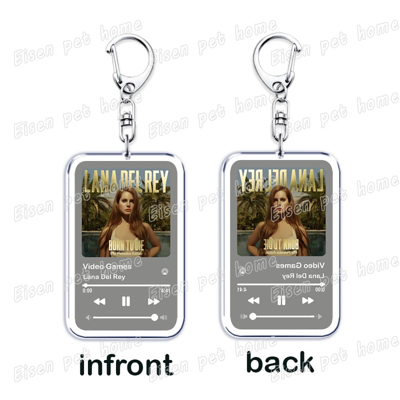 Custom Music Keychain Boyfriend Girlfriend Valentines Birthday BF GF Fans Gifts Song Singer Album Cover Photo Image DIY Keyrings