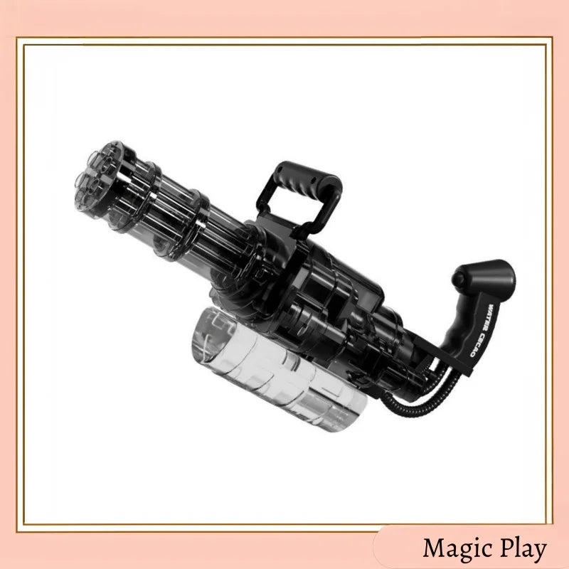Gatling Electric Water Gun Automatic Continuous Fire With LED Light High Capacity Long Range Summer Water Toy Pool Party Gift