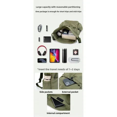 Foldable Drawstring Drawstring Backpack,Lightweight and Easy To Store,Essential for Short Distance Travel and Outdoor Activities