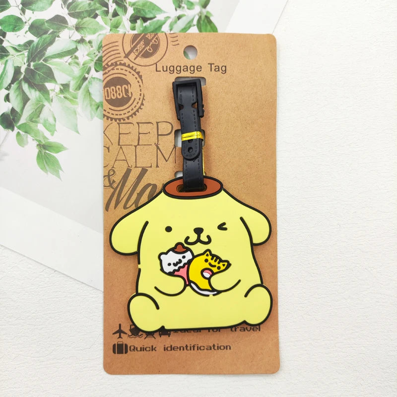 KUROMI Cinnamoroll Luggage Label Travel Luggage Tag Hello Kitty Suitcase ID Address Holder Baggage Boarding Portable Ticket