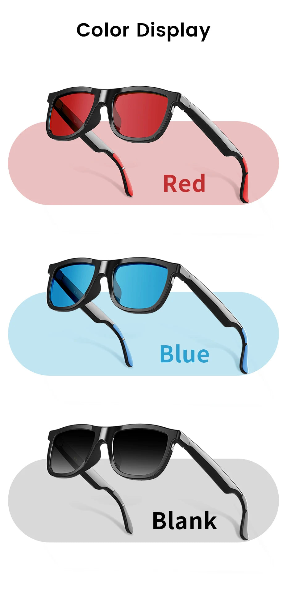 Smart Audio Glasses Voice Calls and Listening To Music Electrochromic Lenses Magnetic Charging Light and Convenient Smartglasses