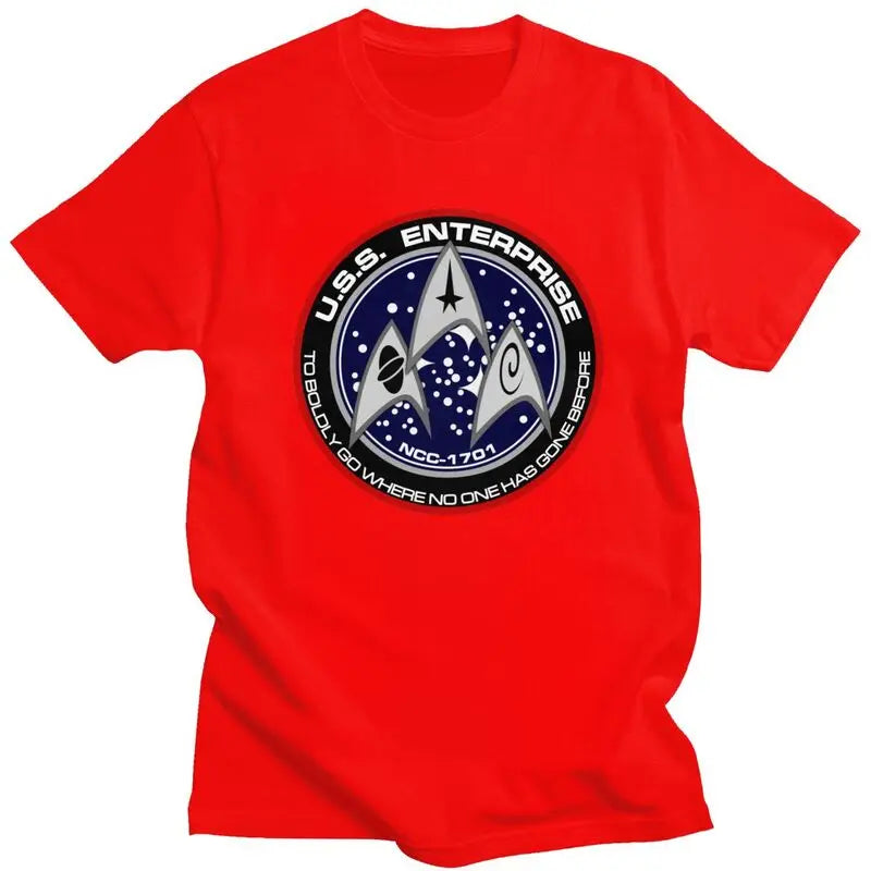 Custom Star Film T Shirts for Men Pre-shrunk Cotton Tee Tops Treks Movie Tshirt Short-Sleeve Graphic T-shirt Clothes