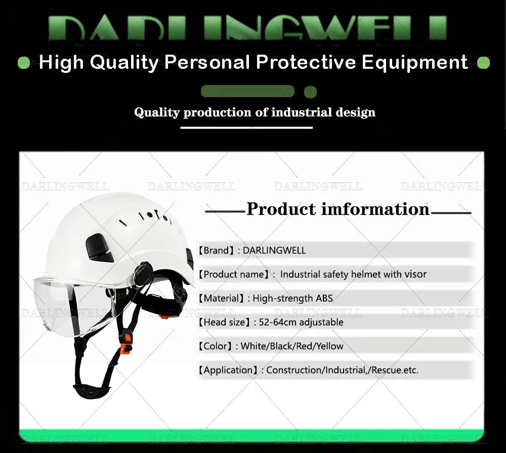 Safety Helmet With Goggles Men's Construction Hard Hat High Quality ABS Protective Helmets Work Cap For Working Climbing Riding