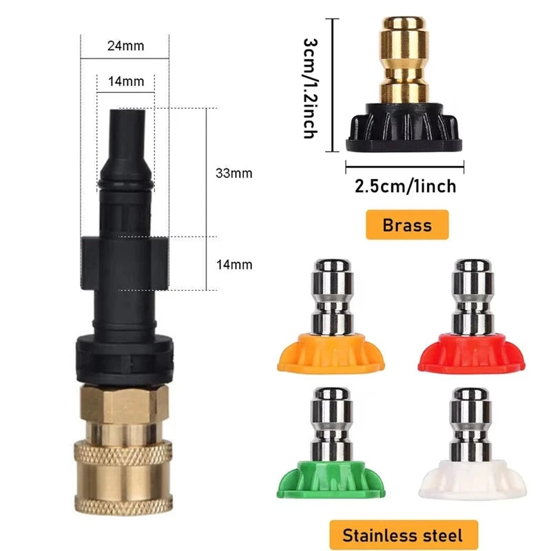 High pressure Water Gun Adapter For Lavor Parkside To Quick Connect 1/4" Washer Parts Spray Nozzle 4000 PSI