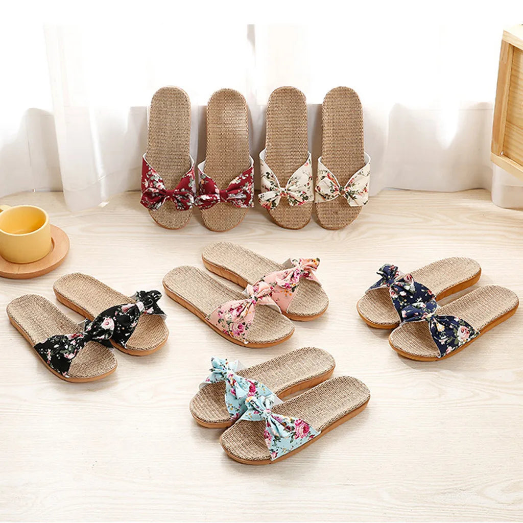 New Summer Ladies Slippers Outdoor Beach Sandals Bohemian Ethnic Style Handmade Espadrilles Platform Slippers Flip Flops Women