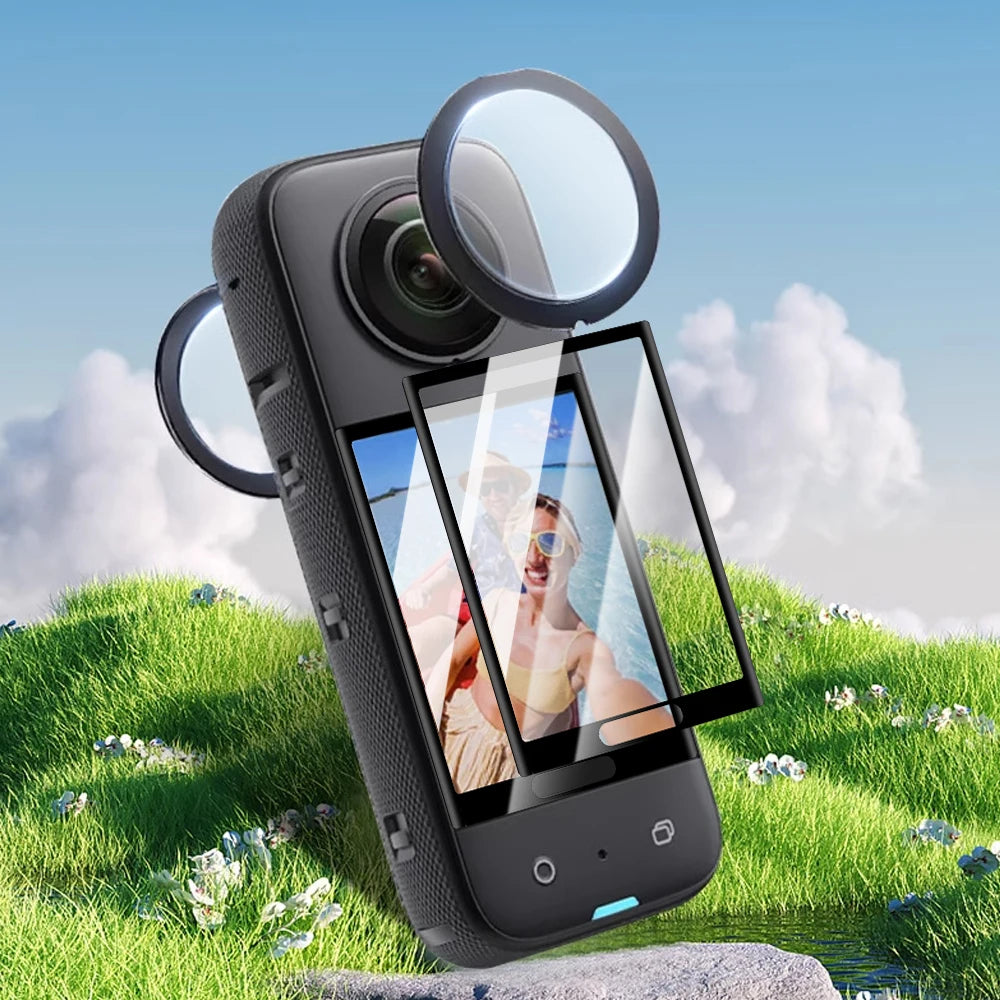 For Insta 360 X3 Self Adhesive Camera Lens Guard Front Back Camera Protectors for Insta 360 X3 HD Anti-scratch Screen Protectors