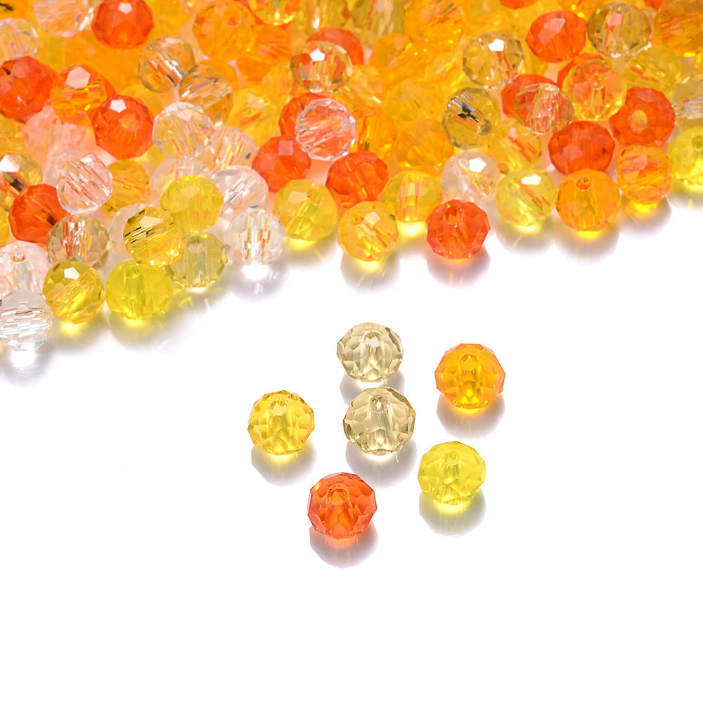 Cicifu Mix Green 3/4/6mm 40/120pcs Rondelle Austria Faceted Crystal Glass Beads Round Loose Beads for Jewelry Making Finding