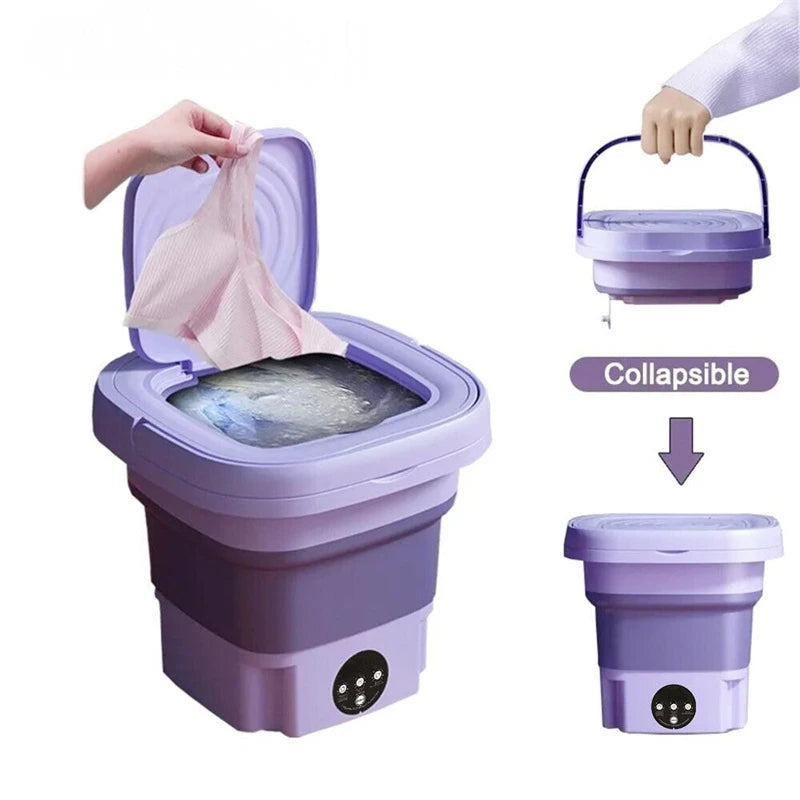Portable New Small Foldable Washing Machine with Spin Dryer For Socks Underwear Panties Washer Household Mini Washing Machine