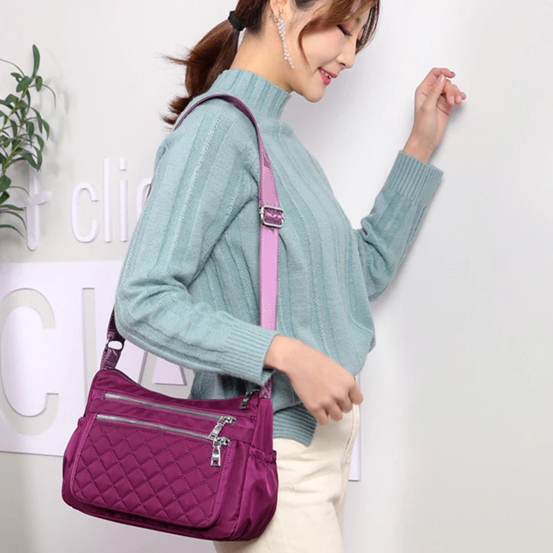 Yogodlns Women Nylon Shoulder Bag Waterproof Multi-pocket Zipper Bag Ladies Travel Messenger Bag For Designer Bolsa Feminina