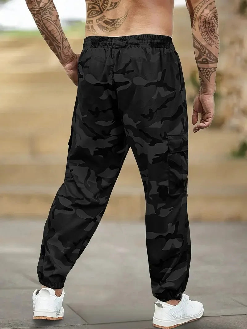 Men's Cargo Pants Multi-Pockets Camouflage Trousers Autumn Lightweight Casual Sweatpants Outdoor Work Hiking Legged Pants Male