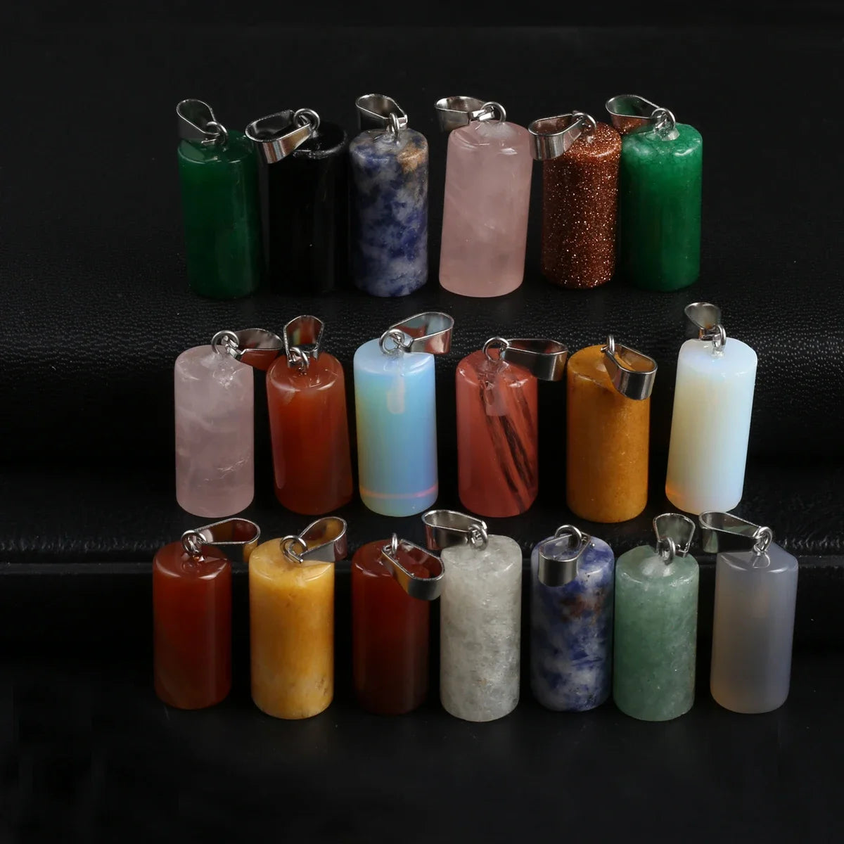 12pcs Natural Stone Pendant Mix Colors Women Natural Jewelry Charms fit DIY Necklace Making Wholesale Multiple Shapes