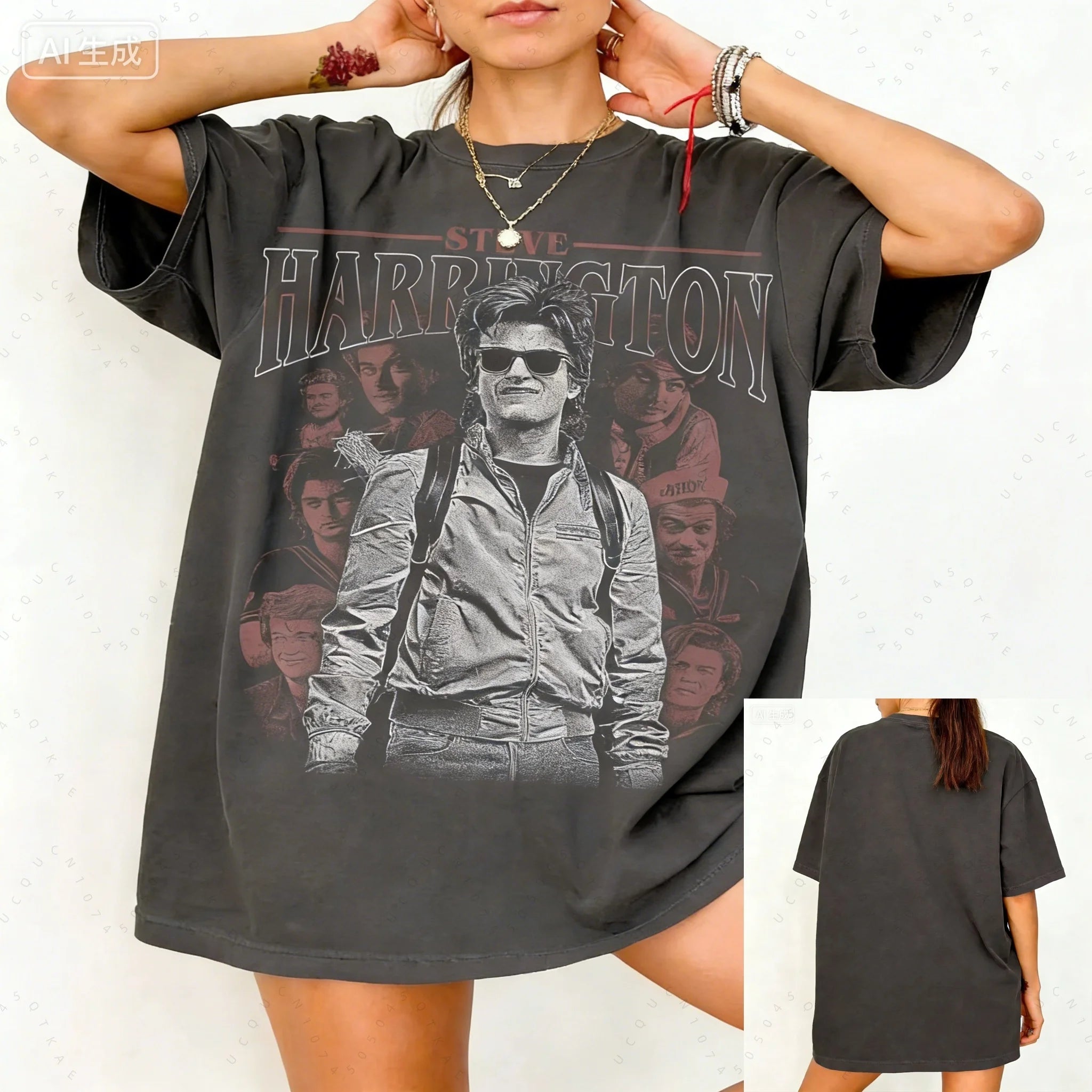 2026 Hot Sell Classic Steve Harrington T-Shirt Unisex Graphic Tee 80s Tv Show Shirt Retro Vintage Clothing Fan Gifs T Shirt Tops