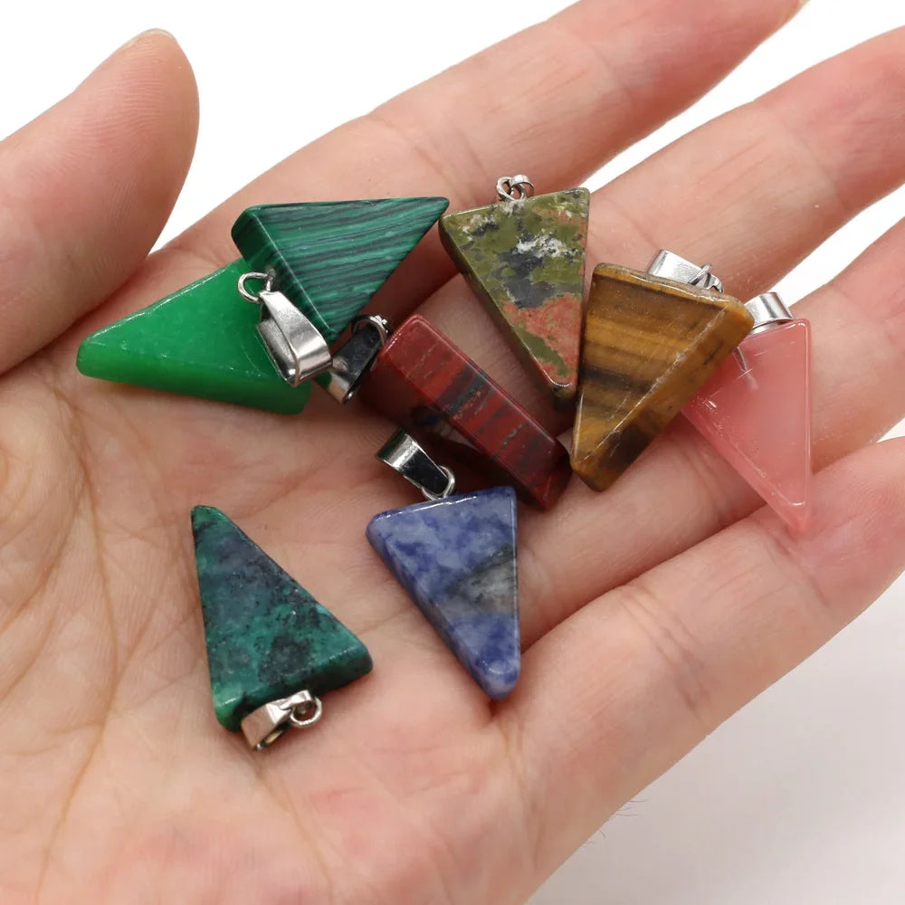 12pcs Natural Stone Pendant Mix Colors Women Natural Jewelry Charms fit DIY Necklace Making Wholesale Multiple Shapes