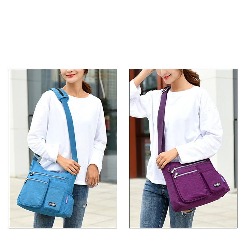 Fashion Women Crossbody Bag Nylon Waterproof Handbag Female Simple Shoulder Bag Travel Large Capacity Messenger Bag Purse Bags