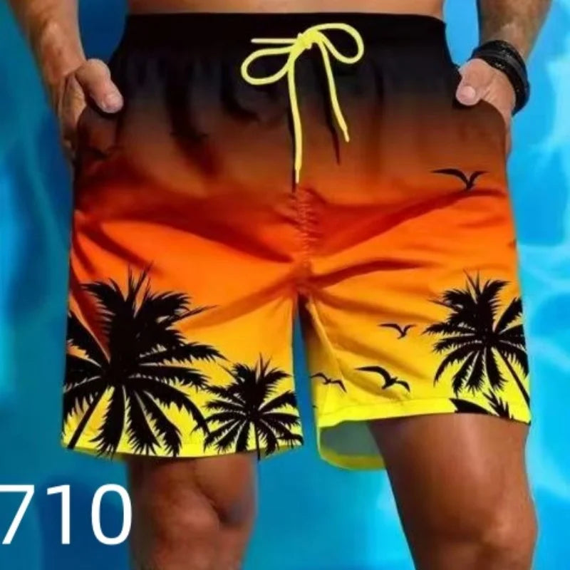 Men 3D Graffiti Print Sport Quick-dry Waterproof Harajuku Surf Trend Loose Casual Vacation Parent-child Beach Short Pants Summer