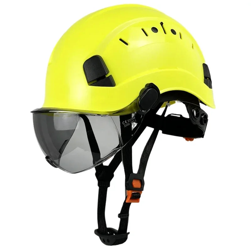 Safety Helmet With Goggles Men's Construction Hard Hat High Quality ABS Protective Helmets Work Cap For Working Climbing Riding