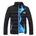 2024 men's trendy casual wear new warm parka winter coat solid color stand up collar zipper windproof cotton printed jacket
