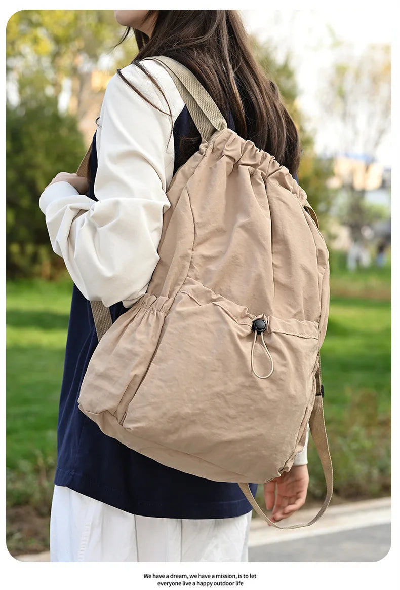 Foldable Drawstring Drawstring Backpack,Lightweight and Easy To Store,Essential for Short Distance Travel and Outdoor Activities