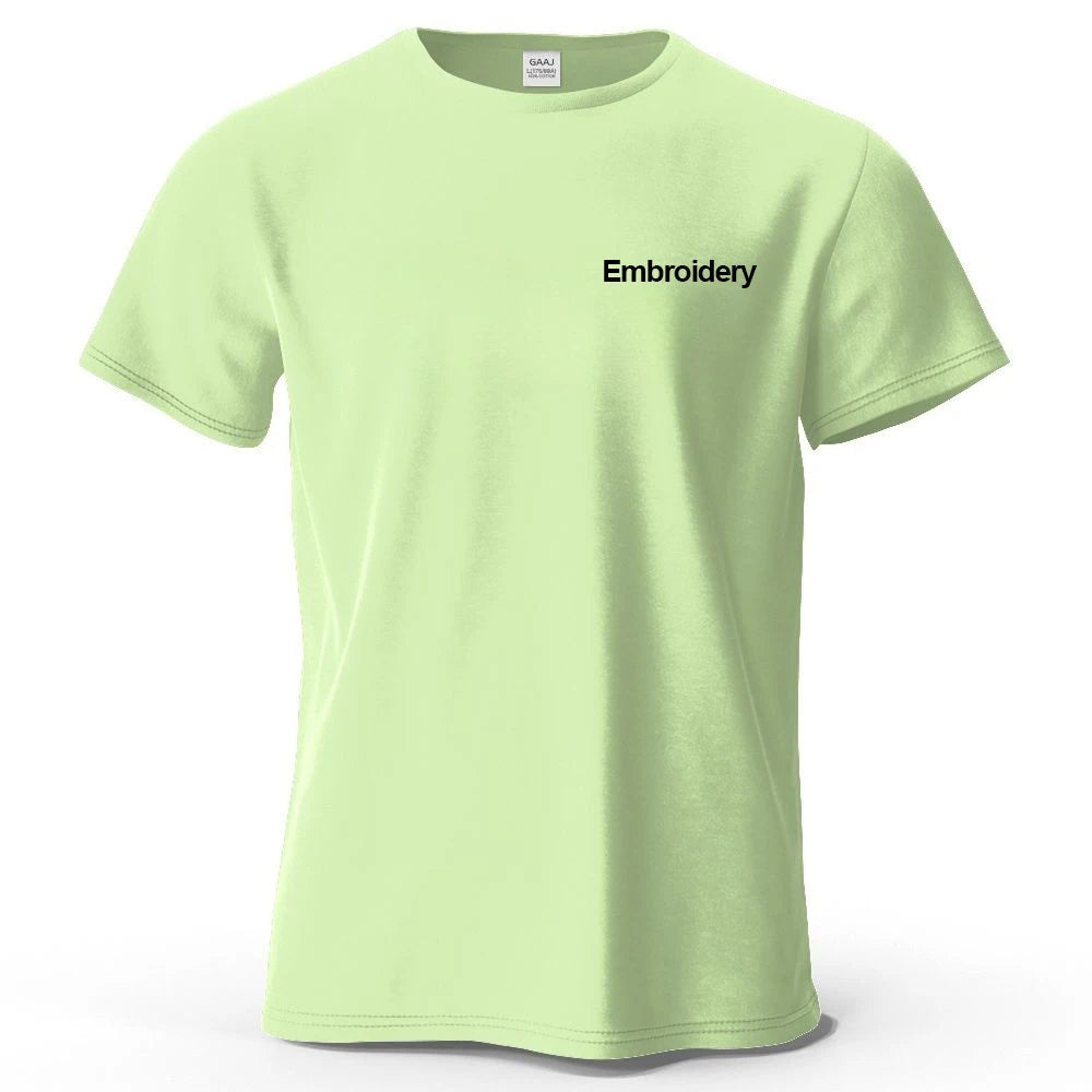 Custom Embroidery T Shirt Premium 100% Cotton T shirt Diy Your Own Design Brand Company Team Pet Animal Logo Men Women Tee Tops