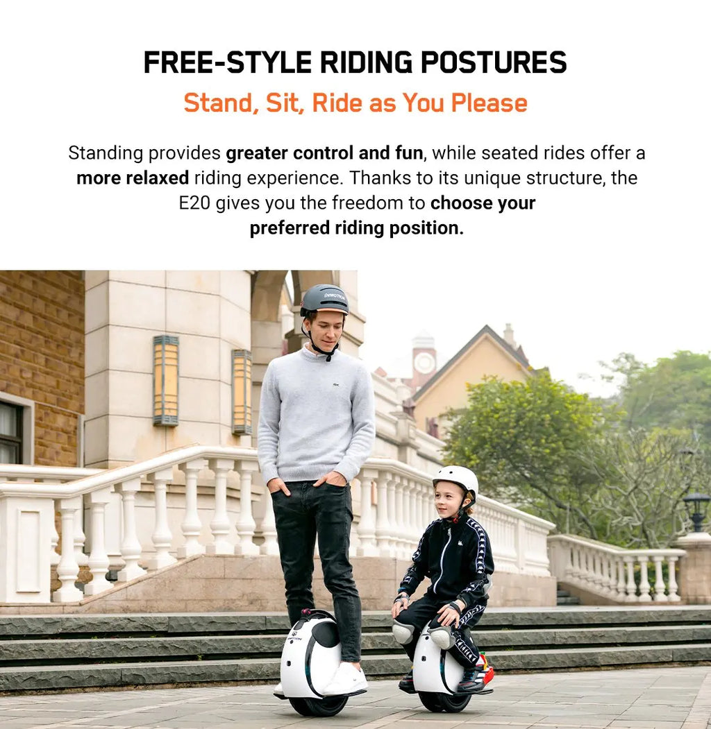 Original INMOTION E20 Electric Unicycle Motor 900W Battery 54.6V Top Speed 20km/h Range 30km Bluetooth Speaker 14inch EUC Wheel