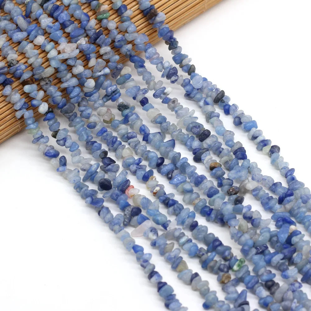 40cm Natural Blue Turquoises Stone Irregular Chips Gravel Loose Beads for Women Bracelet Jewelry Accessories Size 3x5-4x6mm