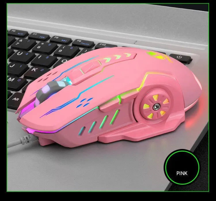 USB Wired Gaming Mouse Mechanical Mice USB Luminous Light Mouse Adjustable Optical Gamer Mouse for PC Computer Game
