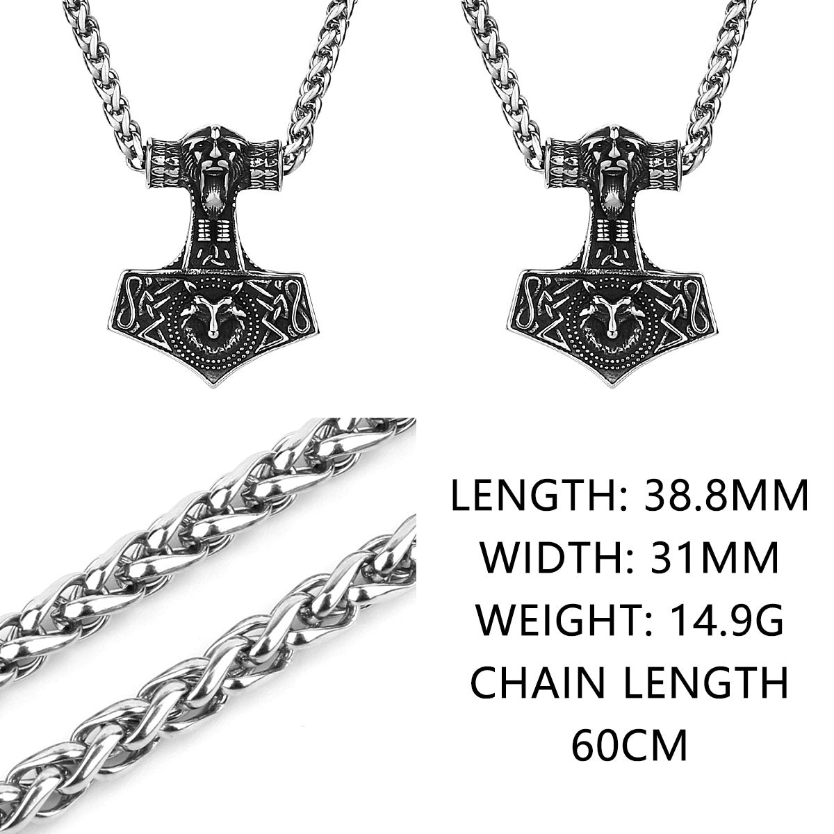 Original Viking Stainless Steel Thor Hammer Multiple Styles Domineering Unisex Necklace Pendant Boyfriend Gift Wholesale