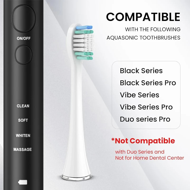 Electric Toothbrush Replacement Heads Cleaning Brush Heads For AquaSonic Black Series Vibe Series Black Series Pro Toothbrush