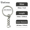 UniCrena Split Ring with Chain Stainless Steel Key Ring Keychain Connector for DIY Crafts, Jewelry Making, Dog Tag Bulk Supplie