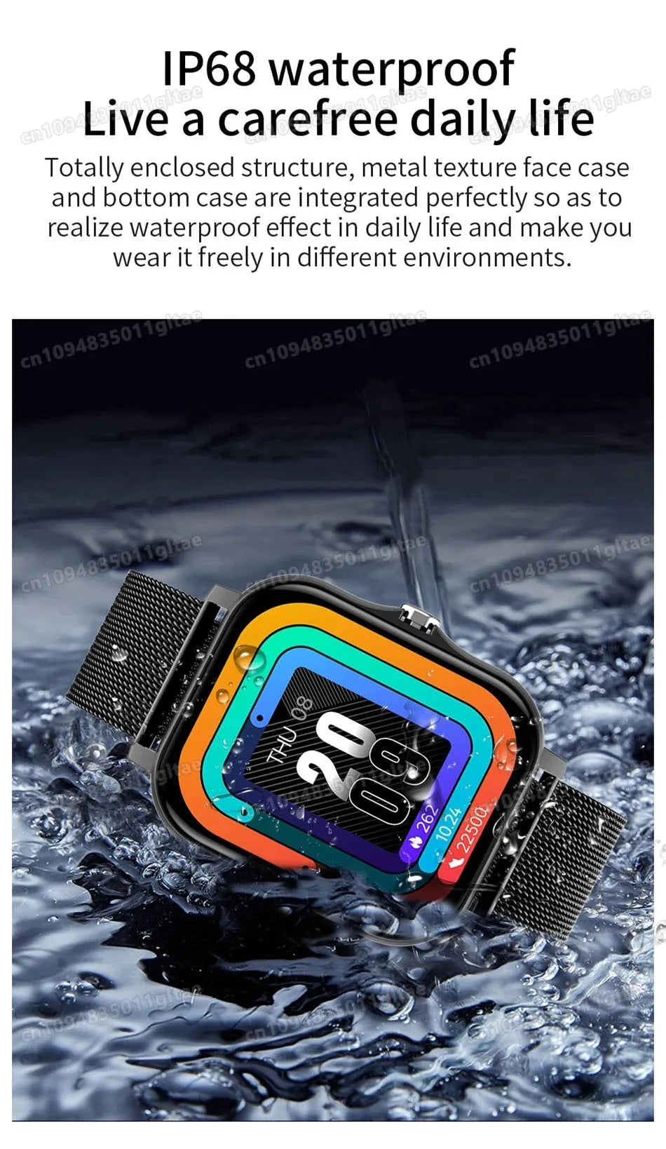 Smart Watch For Android IOS Watches 1.83inch HD Display Bluetooth Call Message Alert Music Sports Mode Smartwatch Men Women Gift