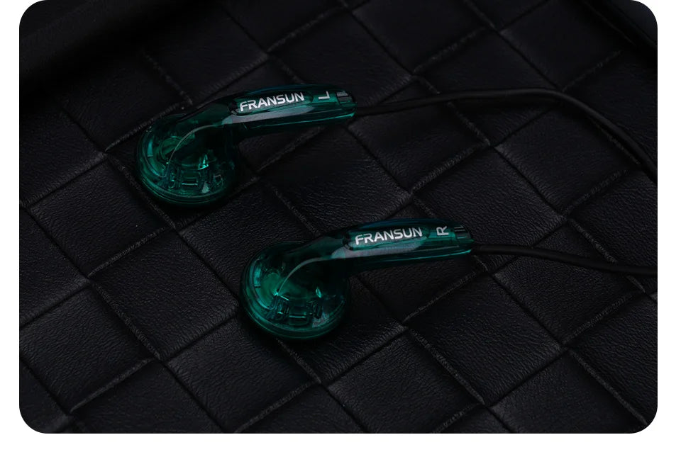 Fransun 1st Gen Flat-Head Earphones 15.4mm Dynamic Driver Earbuds 15.4mm Dynamic HiFi Sound Tears-of-Regret Headphones With Mic