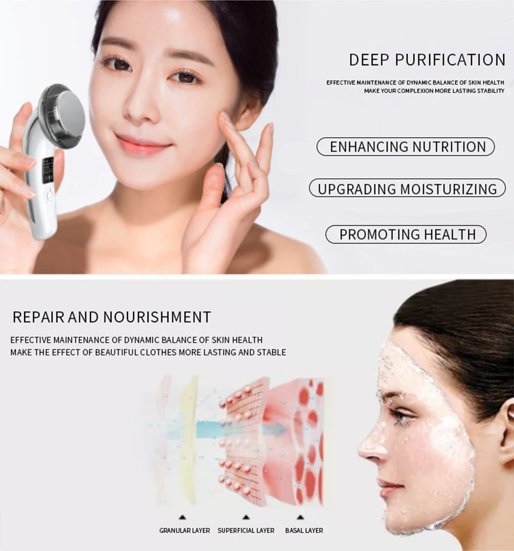6 in1 EMS Ultrasound Cavitation Galvanic Ultrasound Body Massager Face Lifting Machine Infrared Therapy Facial Skin Care Tools