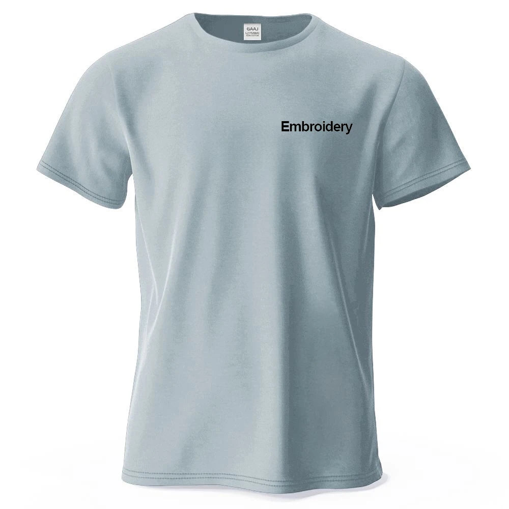 Custom Embroidery T Shirt Premium 100% Cotton T shirt Diy Your Own Design Brand Company Team Pet Animal Logo Men Women Tee Tops