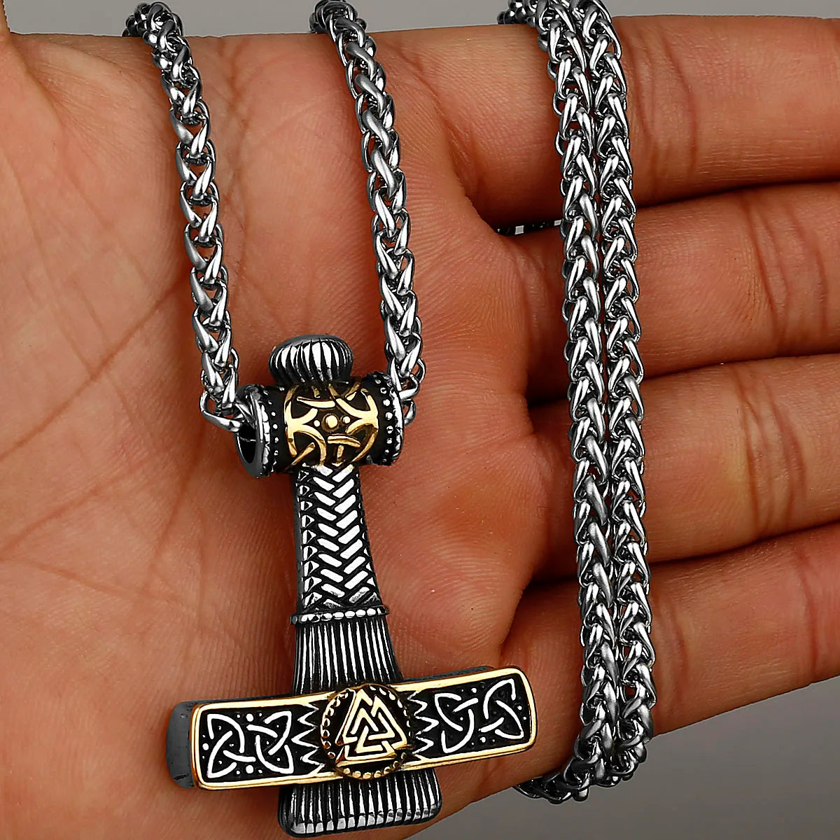 Original Viking Stainless Steel Thor Hammer Multiple Styles Domineering Unisex Necklace Pendant Boyfriend Gift Wholesale