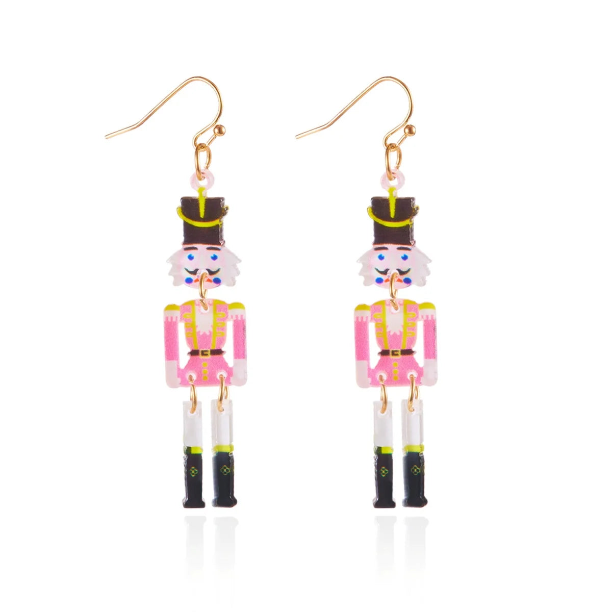 Christmas Acrylic Heart Santa Claus Deer Candy Crutch Xmas Tree Soldier Drop Earrings Cute Holiday Jewelry For Women Men Gifts